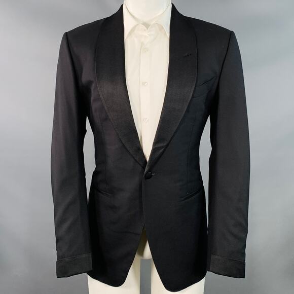 TOM FORD Size 40 Regular Black Wool Shawl Lapel Sport Coat - Picture 1 of 8
